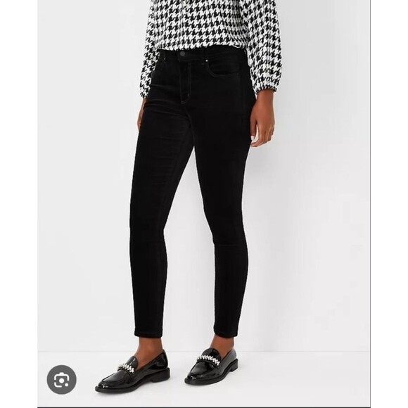 Ann Taylor LOFT Black Velvet Pants Size 10 - Picture 1 of 8
